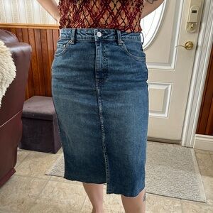 Denim Pencil Skirt